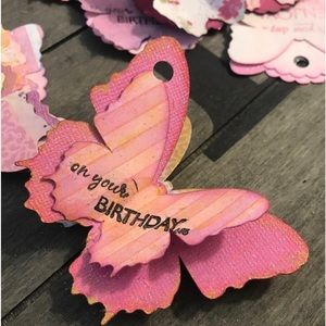 23 Pcs Scalloped and Distressed Butterfly Tags Scrapbook